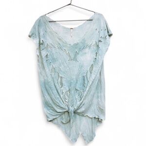 Free People Light Blue Short Sleeve Tee
